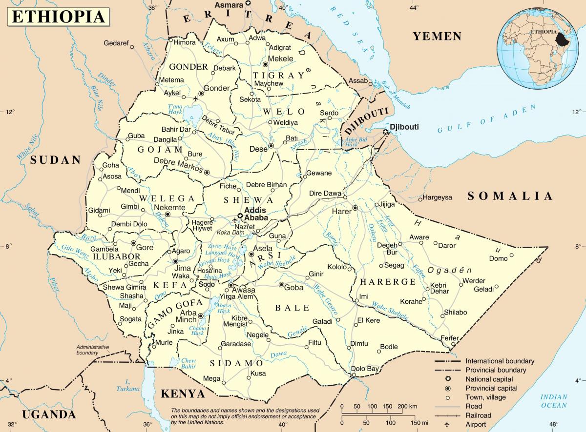 hartë politike të Etiopisë