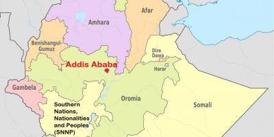 Addis ababa Etiopi hartën e botës