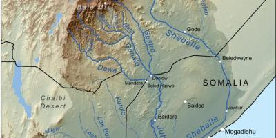Etiopian të lumenjve hartë