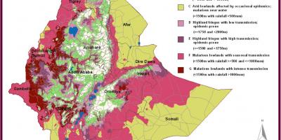 Harta e Etiopisë malaria