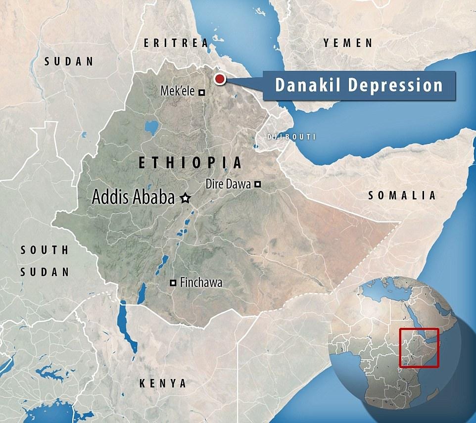 danakil depresioni Etiopi hartë
