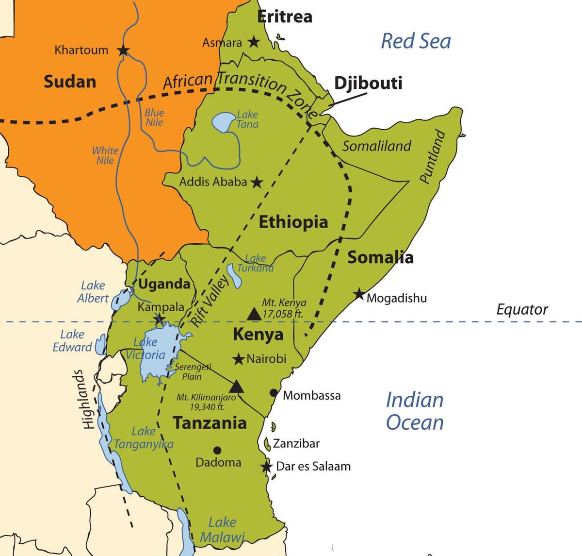 harta e Etiopian pllajë afrikë