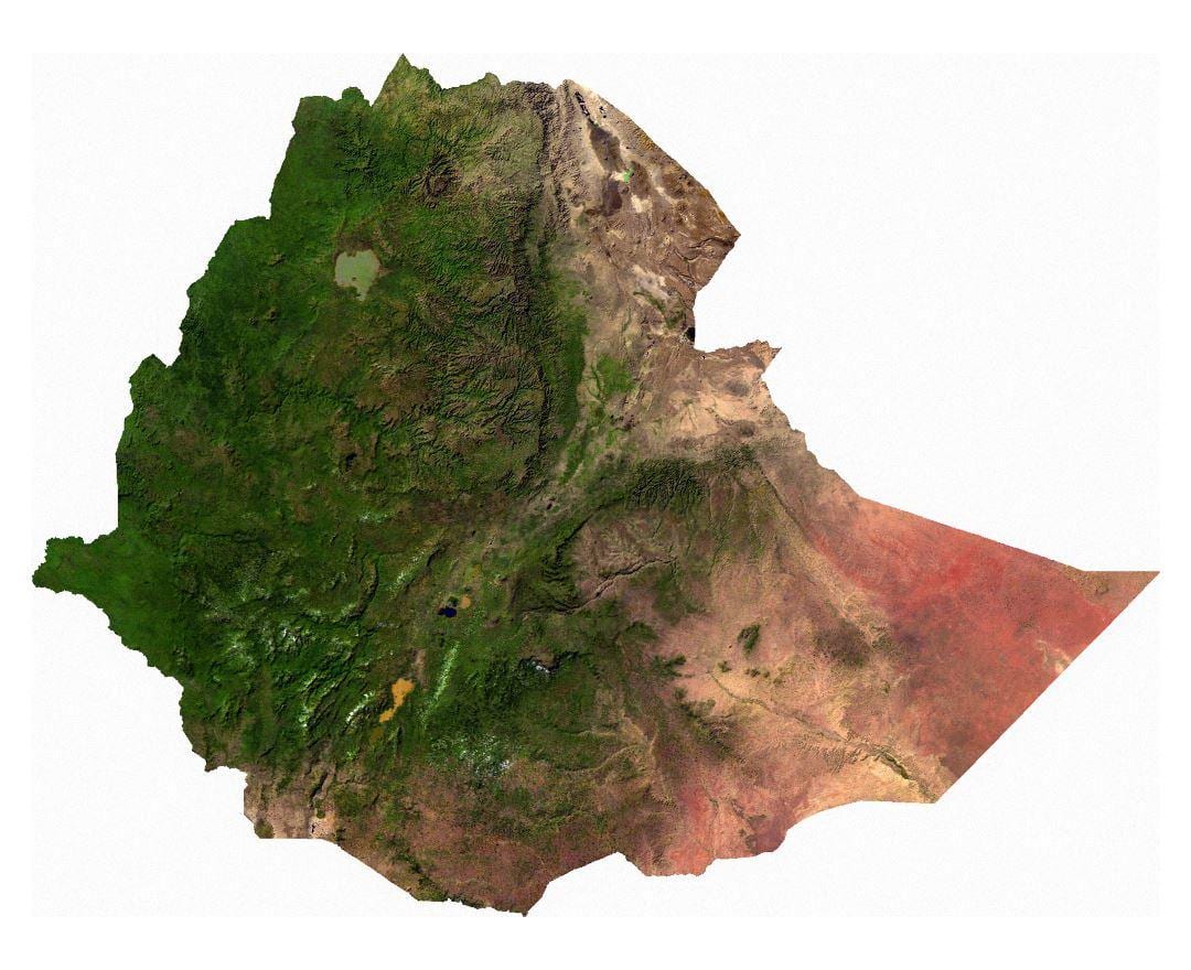 Etiopi sateliti map