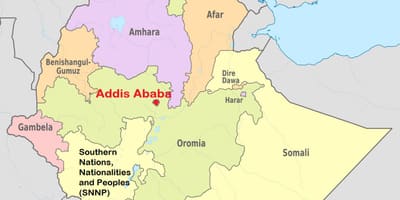 Addis ababa Etiopi hartën e botës