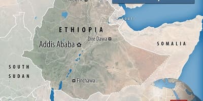 Danakil depresioni Etiopi hartë