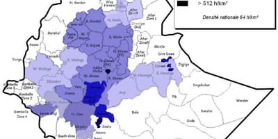 Etiopi dendësia e popullsisë map