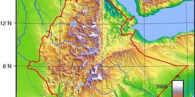 Etiopian malësinë africa map