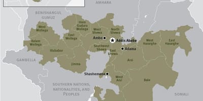 Harta e oromia rajon në Etiopi